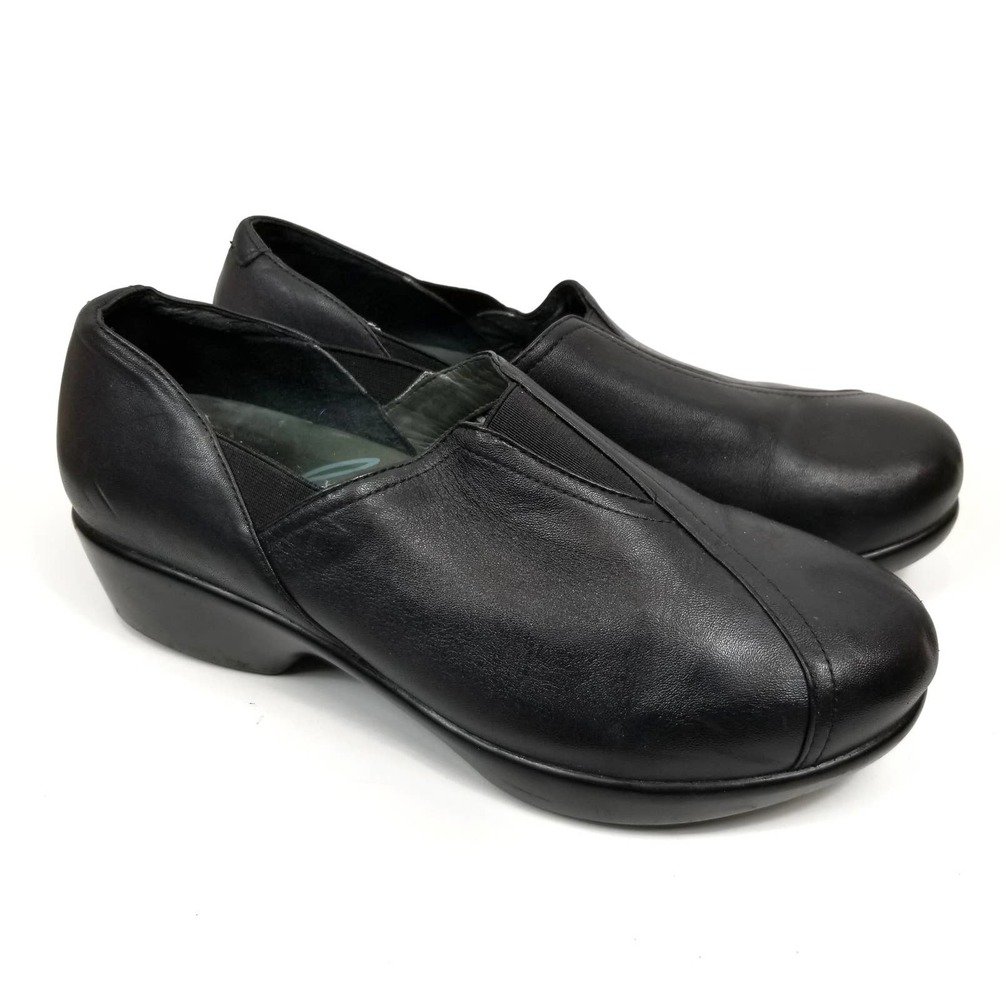 Dansko Arden Women's Black Leather Slip On Clogs Size 40